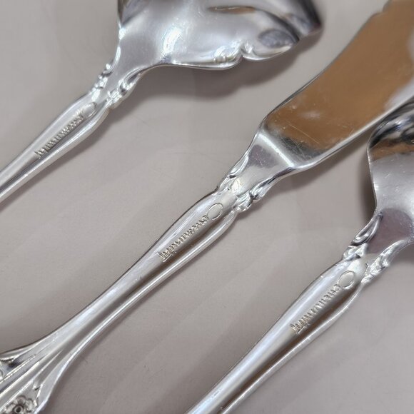 3pc Oneida SILVER ARTISTRY Serving Set teaspoon & sugar spoon butter knife 1965 - Picture 12 of 14